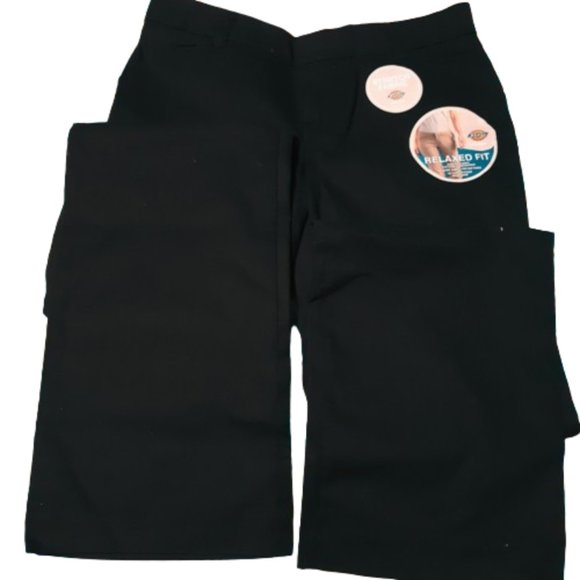 Dickies Relaxed Fit Black Wide Leg Women Twill Pants - Picture 1 of 12